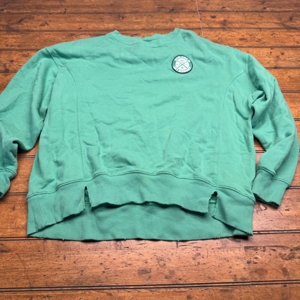 Aerie Green Ski Resort Crewneck Sweatshirt XS‎ oversized